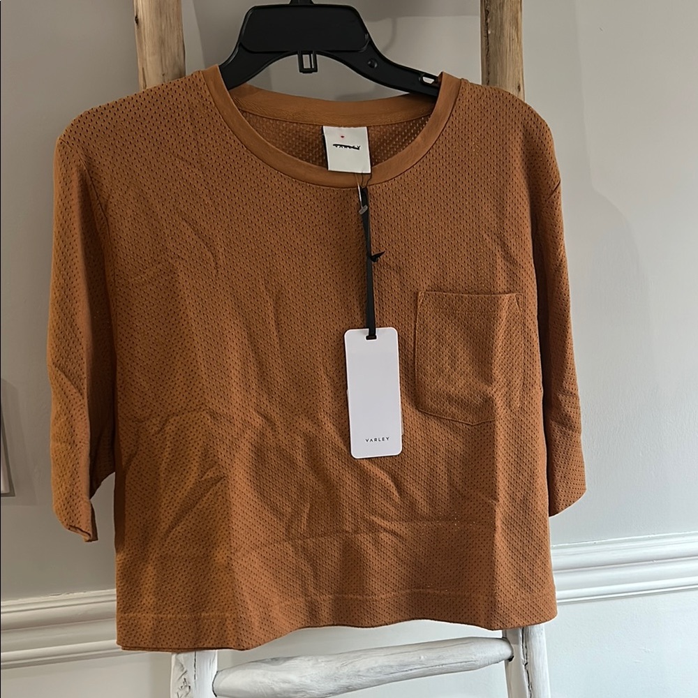 NWT Varley Bexley PerforatedT-Shirt Textured Top Size Large Z474 - Picture 6 of 7